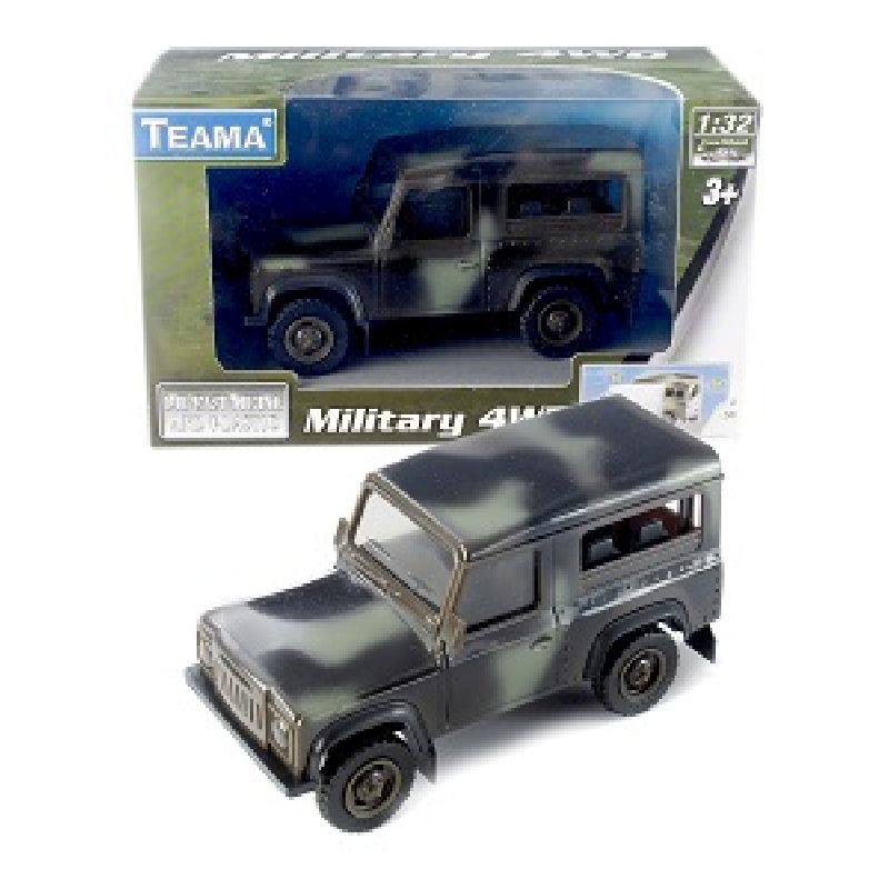 Militærbilen er i metal. Jeepen kan kører forlæns og 
baglæns. Kan bruges til leg med vennerne. Leg militær og 
med andre biler. 