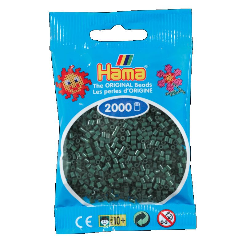Mini perlerne er de mindste af Hama�s perler og de findes 
i 50 forskelige farver.
Man kan lave mange detaljeret motiver med Hama� mini 
perler. 