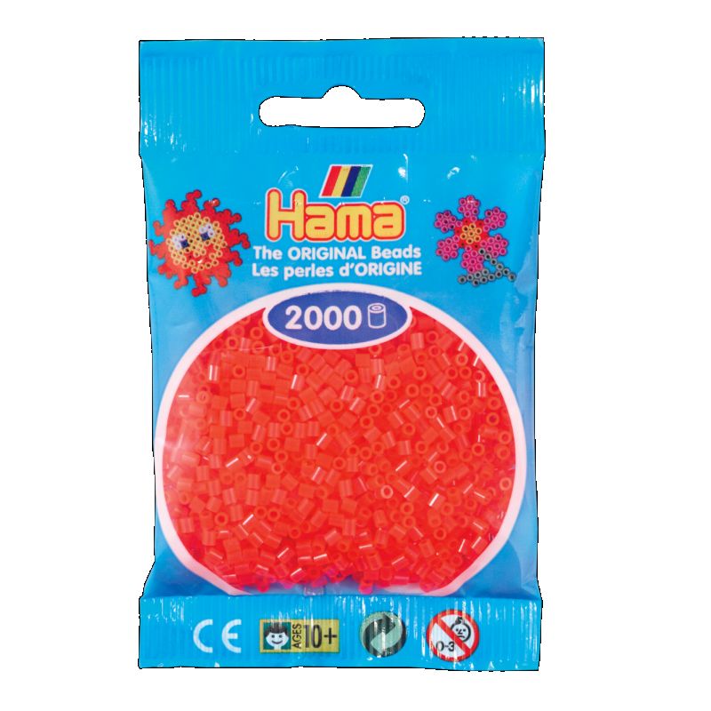 Mini perlerne er de mindste af Hama®s perler og de findes 
i 50 forskelige farver.
Man kan lave mange detaljeret motiver med Hama® mini 
perler. 